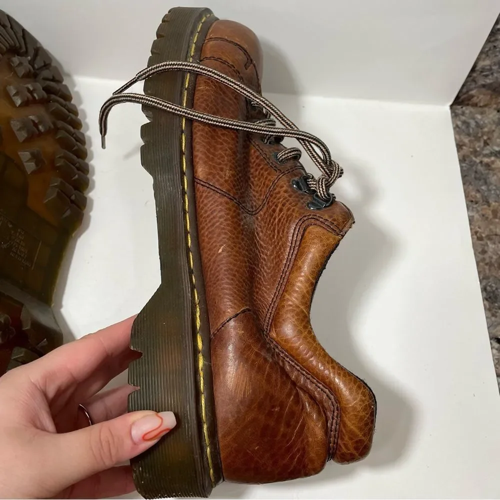 Dr. Martens Brown Leather Platform Oxford Shoes